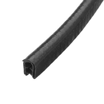 Universal 5 Meters 10x8mm Rear Edge Protector U-Shape Rubber Car Moulding Trim St... (COLOR1: BLACK)