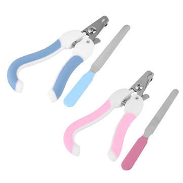 Pet Nail Clippers Cutter for Dogs Cats Birds Claws Scissor Cut with ... (COLOR.: PINK | SIZE: SMALL)