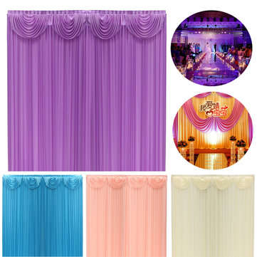 2M X 2M White Stage Background Backdrop Drape Curtain Swags Wedding Party  US