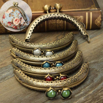 5Pcs Bronze Metal Purse Bag Frame Kiss Clasp Lock Arch Tone Wallet Clip