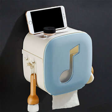 Wall Paper Holder Rack Tissue Box Cover Bathroom Toilet Storage Organiser Case (COLOR.: BLUE)