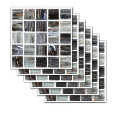 20x20cm 6Pcs Creative Tile Paste Wall Sticker Kitchen Bathroom Floor Decoration (TYPE: D)