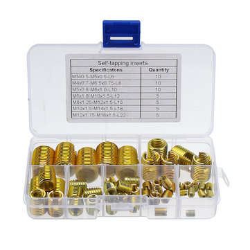 50Pcs/Set Carbon Steel M3-M12 Insert Self-tapping Thread Slotted Screw Thread Inserts Thread Nut Rep