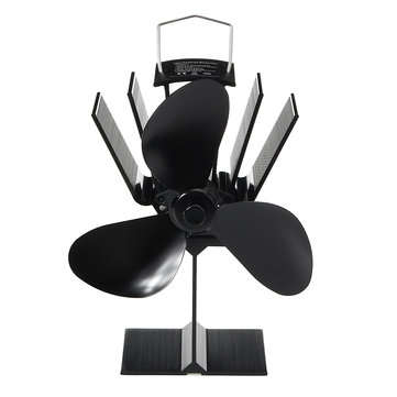 EQ2-BK(3BL) Heat Powered Wood Stove Fan Silent Eco-Friendly Fireplace Fan for Wood Log Burner