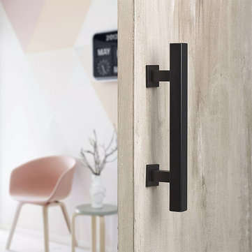 12 Inch Rustic Barn Door Handle for Sliding Door Barn Door Hardware Black Door Pull Plate Antique Lo