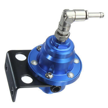 Adjustable Fuel Pressure Regulator With Filled Oil Gauge Aluminum Blue