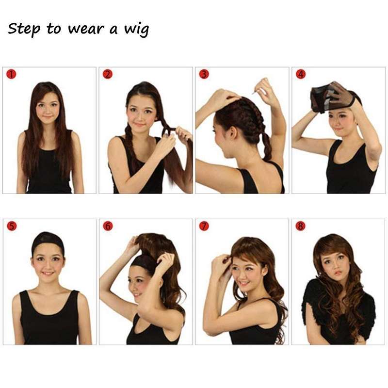 Brown Gradient Long Curly Hair Fluffy Afro Small Curly Wig Chemical Fiber Full Head Cover Wig