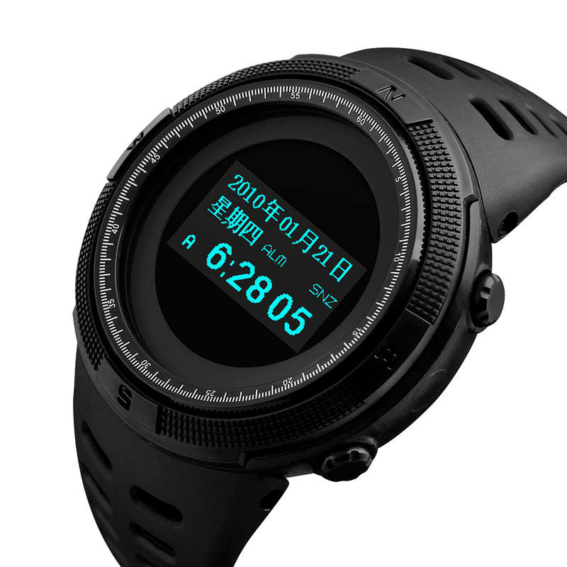 New SKMEI 1360 Compass Thermometer Countdown Pedometer Calorie OLED Digital Watc