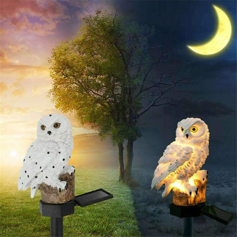 Solar Powered Owl LED Lawn Light Waterproof Garden Yard Landscape Orname