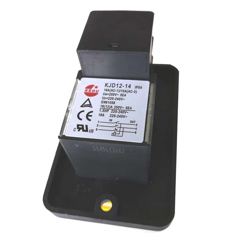 KEDU KJD12-14 230V 6Pins Start Stop No Volt Release Push Button Switch for Woodshop and Metalwork Ma