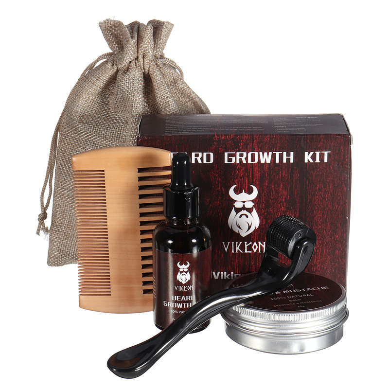 Beard Growth Kit Barber Hair Growth Nourishing Essential Oil Facial