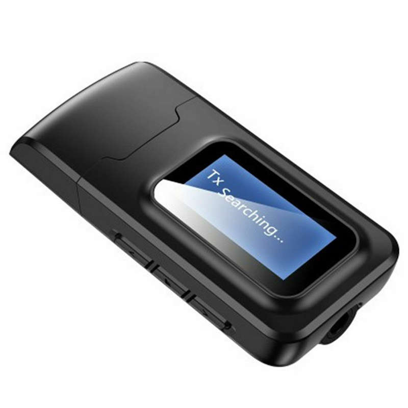 Wireless Bluetooth 5.0 Transmitter and Receiver AUX Adapter LCD Display for Spe