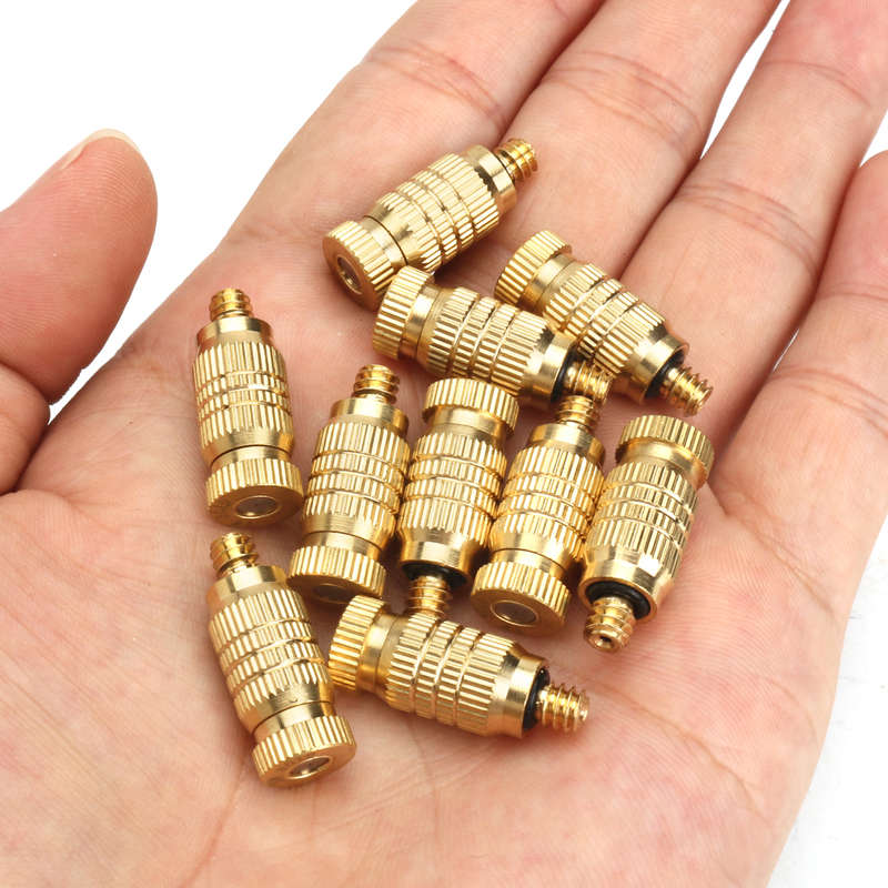 10Pcs 4mm Male Threaded Brass Misting Fogging Nozzle Spray Sprinkler Head Irrigation Cooling...
