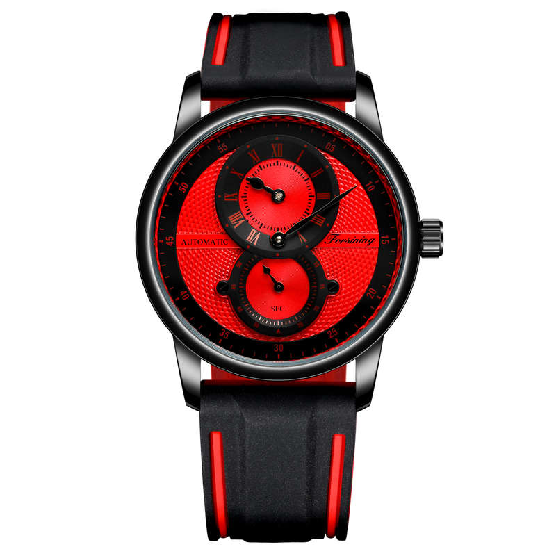 FORSINING FSG8203 Fashion Men Automatic Watch Creative Dial Leather Strap Mechanical Watch