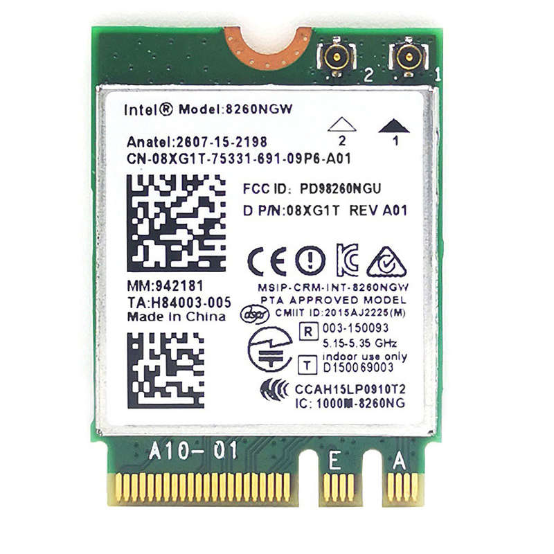 Intel 8260NGW 8260AC NGFF M2 Wireless Network Card 1200Mbps Dual Band 5G bluetooth 4.2 Internal Adap