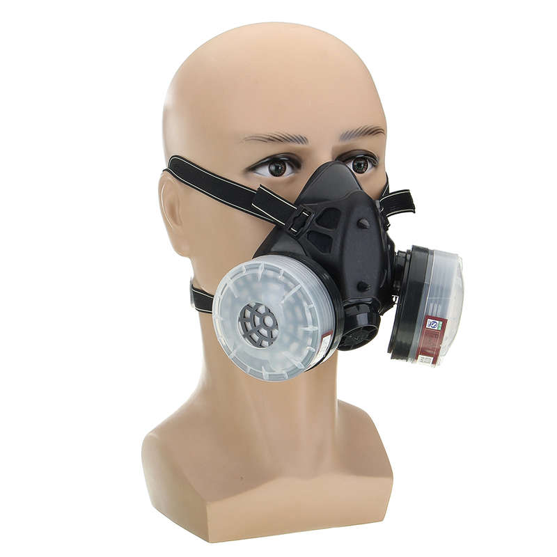 4 in 1 Half Face Gas Mask Spray Painting Dust N95 Mist Fume Chemical Respirator