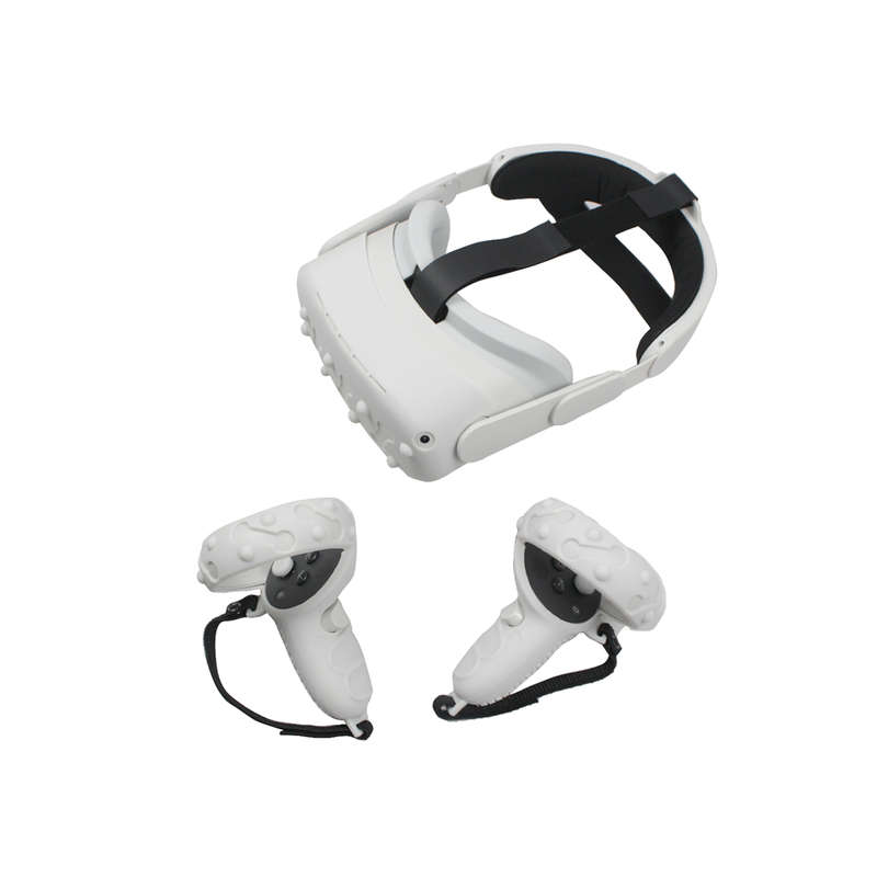 5 In1 Front Cover Eye Mask Pad For Oculus Quest 2 Touch Controller Silicone Grip Skin Thumb Button K