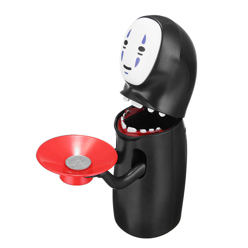 Piggy Bank No-Face Man Kaonashi Coin Storage Holder Money