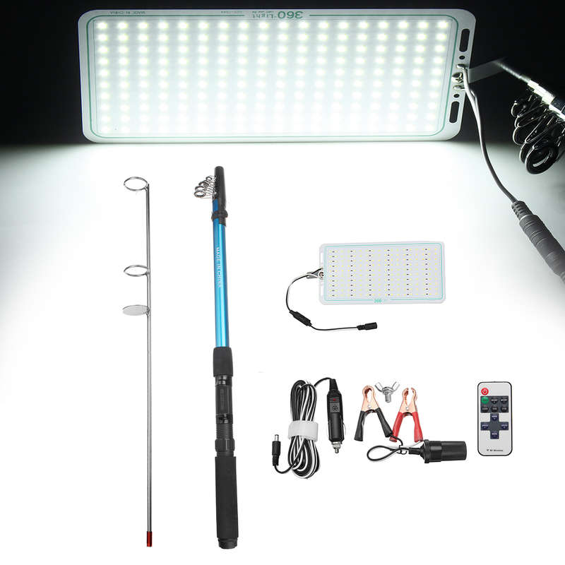 12V 500W Telescopic LED Fishing Rod Lamp Car Light Remote Controller Outdoo
