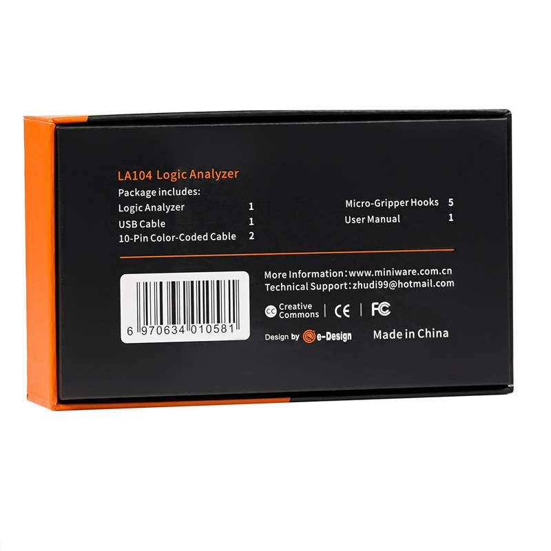 LA104 Digital Logics Analyzer 2.8 inch Screen 4 Channels Oscilloscope SPI IIC UART Programmable 100M
