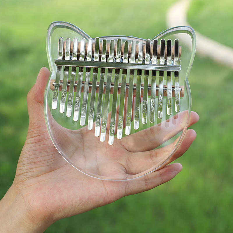 Kalimba 17 Keys Thumb Finger Piano Transparent Clear Bear Musical Gift Acrylic