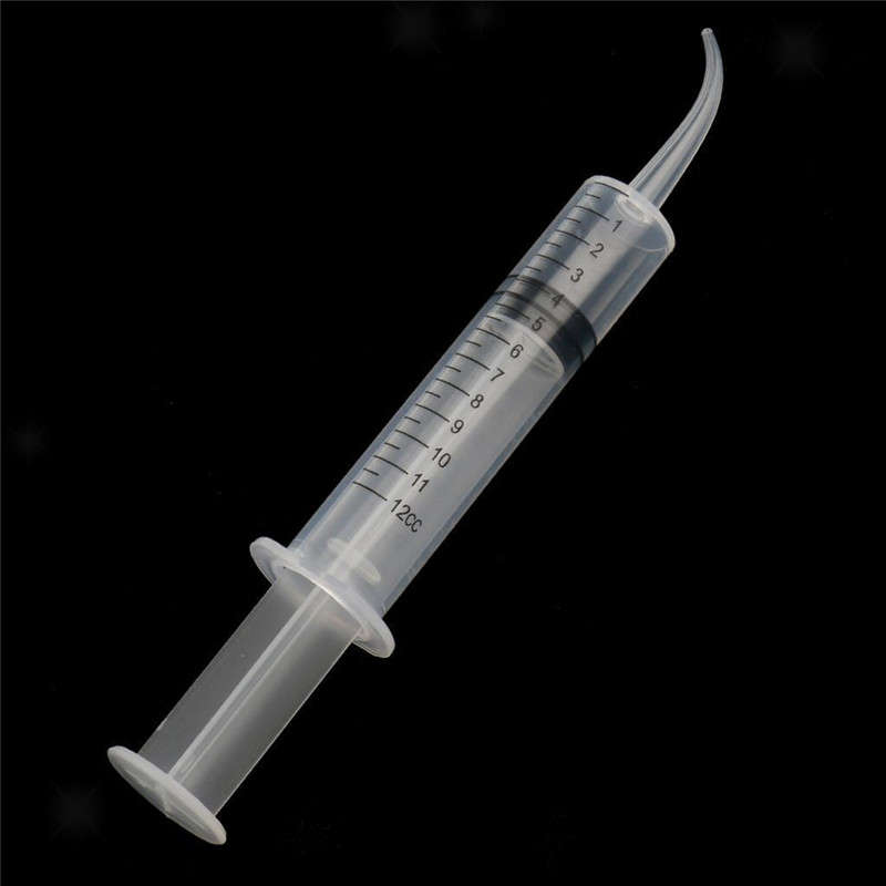 New 10pcs 12ml Plastic Disposable Dental Irrigation Syringe with Scale Bend Injection Head