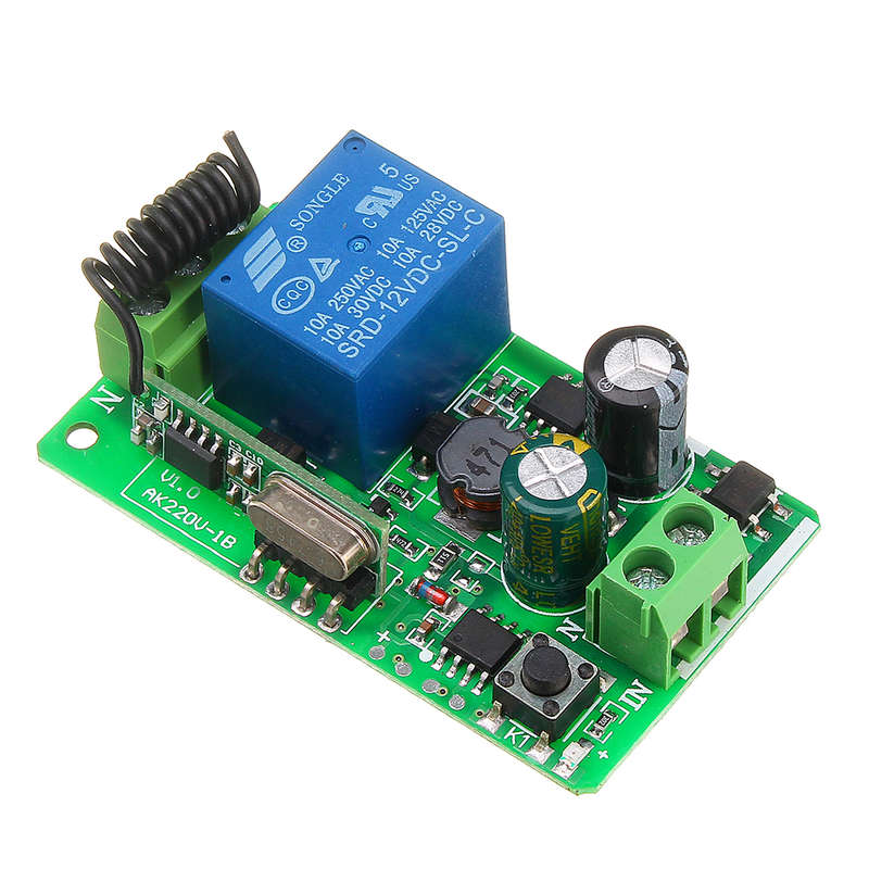 433mhz AC220V 1 Channel Wireless Remote Control Switch For Electric Lamp Household Intelligent Roof