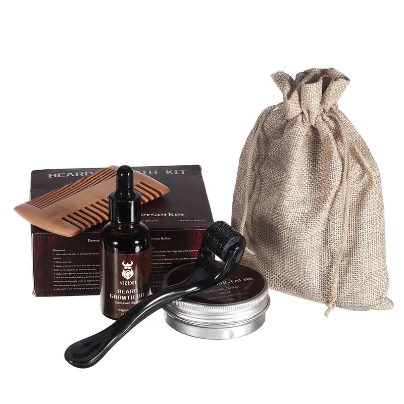 Beard Growth Kit Barber Hair Growth Nourishing Essential Oil Facial