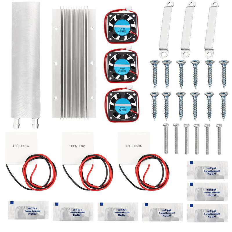 12V Thermoelectric Peltier Semiconductor Refrigeration Water Cooling System Fan Kits (Pin Num 2PIN)