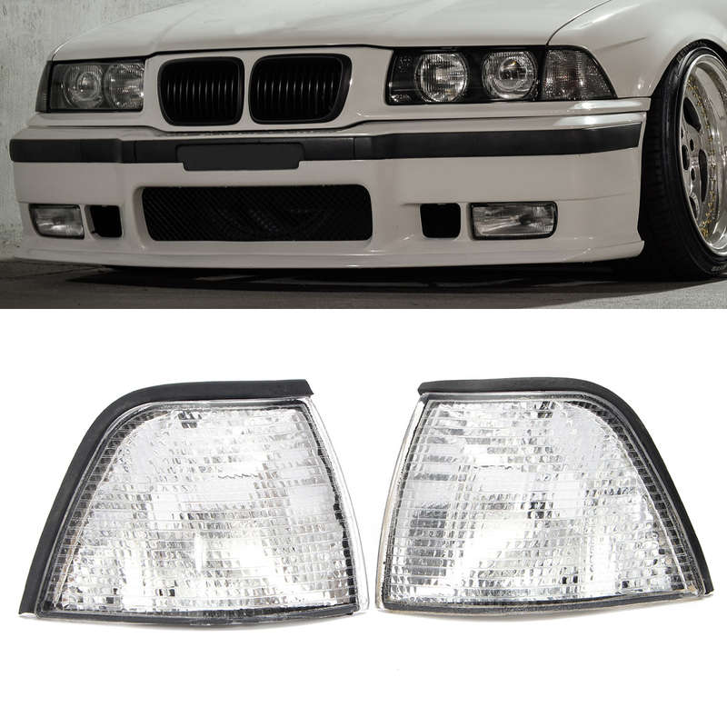 Corner Lights Side Lights For BMW E36 3-Series 2DR Coupe/Convertible Clear