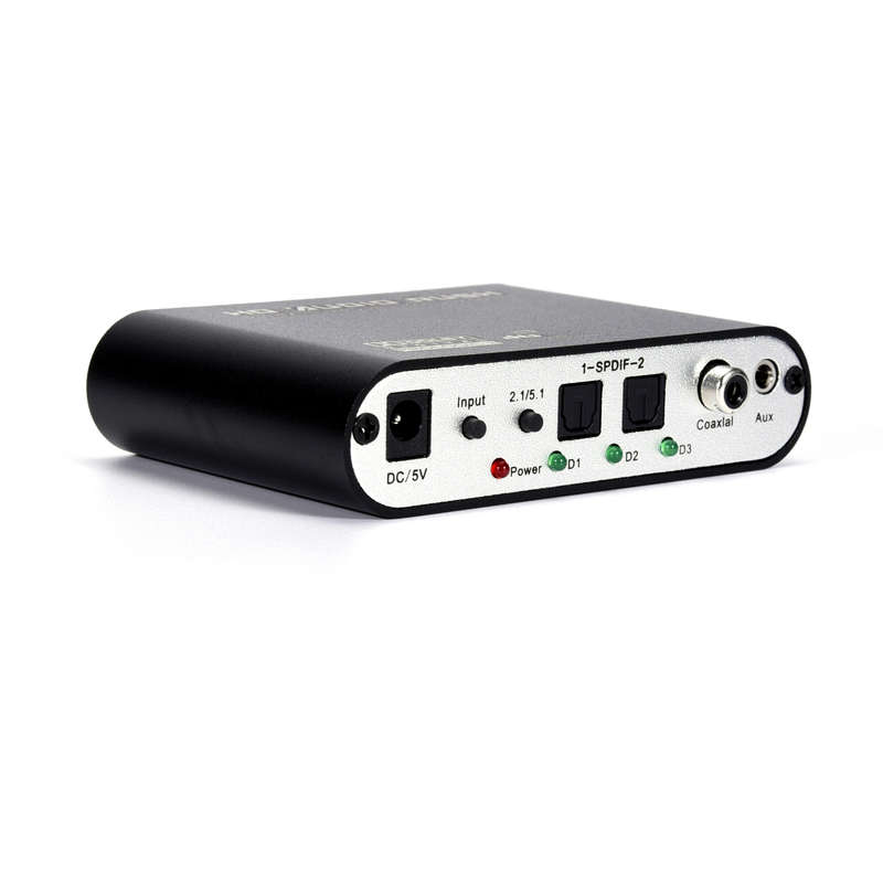 Digital to Analog 5.1 channel Stereo AC3 Audio Converter Optical SPDIF Coaxial AUX 3.5mm to 6 RCA So