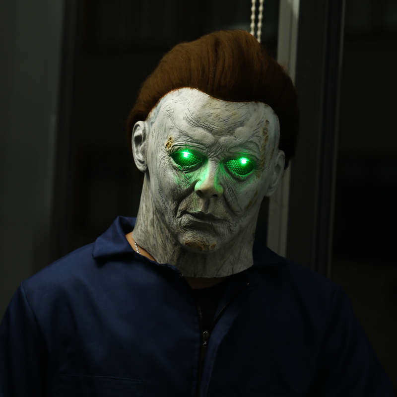 Horror Michael Myers LED Halloween Kills Mask Cosplay Scary Killer Full Face Latex Helme (color1 #2)