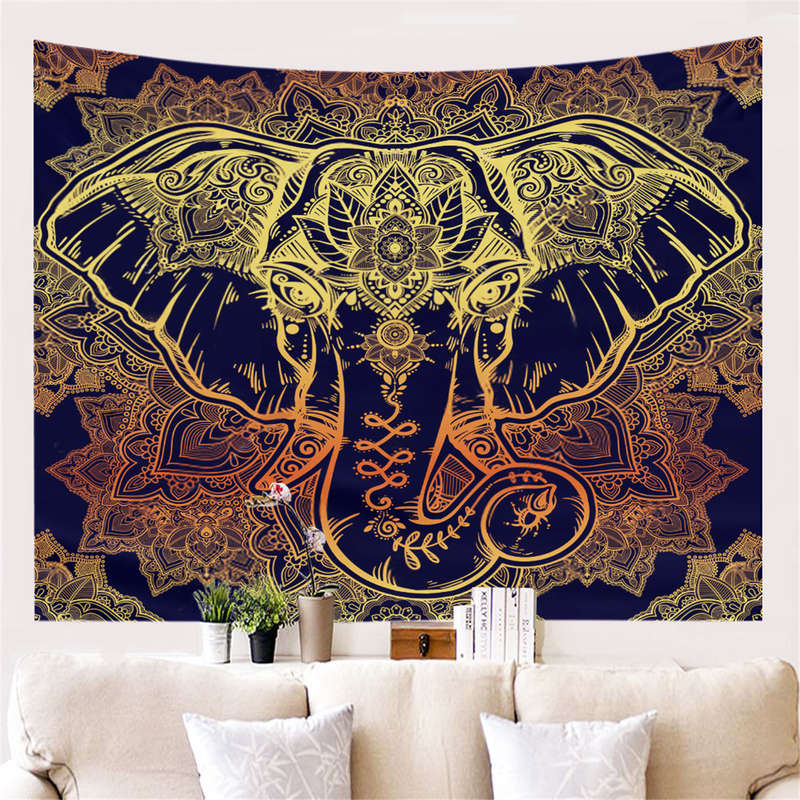 Colorful Dye Elephant Tapestry Wall Hanging Hippie Tapestry Colored Pr
