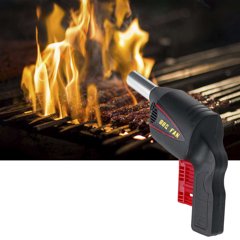 Hand Crank BBQ Fan Air Blower Powered Fire Bellows Camping Picnic Cooking Tool...