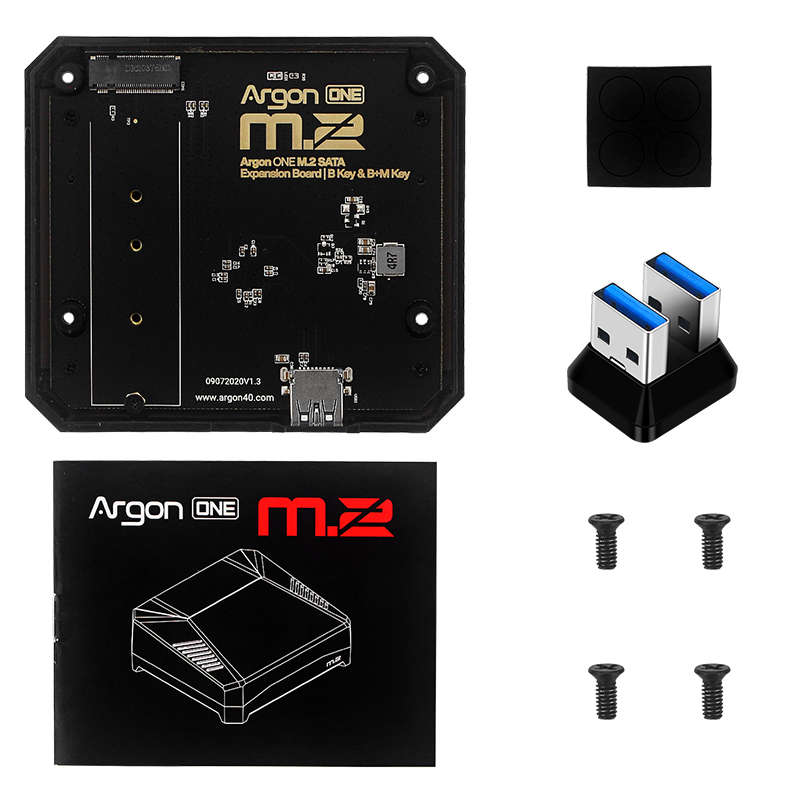 Catda Raspberry Pi 4B Argon ONE M.2 Expansion Board USB3.0 to SATA Connected to SSD Solid State Driv