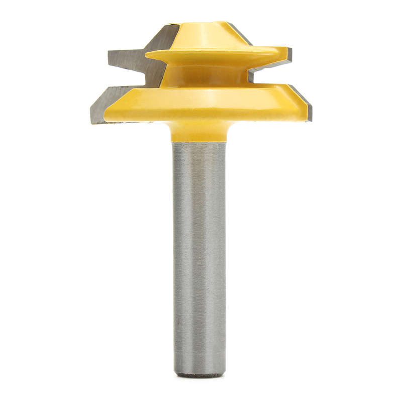 45 Degree Lock Mitre Glue Joint Router Bit Woodwork Cutter 8mm Shank 2-2/25" Len