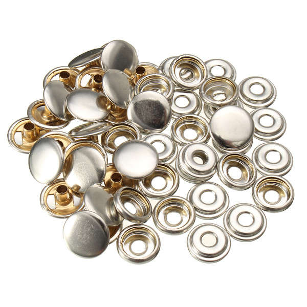 22pcs 15mm Metal Canvas Buckle Quick Snap Fastener Buttons Kits