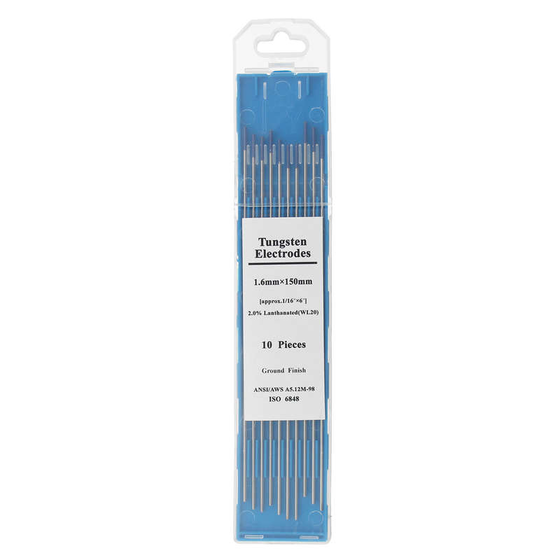 New 10Pcs TIG Welding Tungsten Electrodes 2% Lanthanated 1/16 x 6" Blue Tip WL20 Assorted Weld