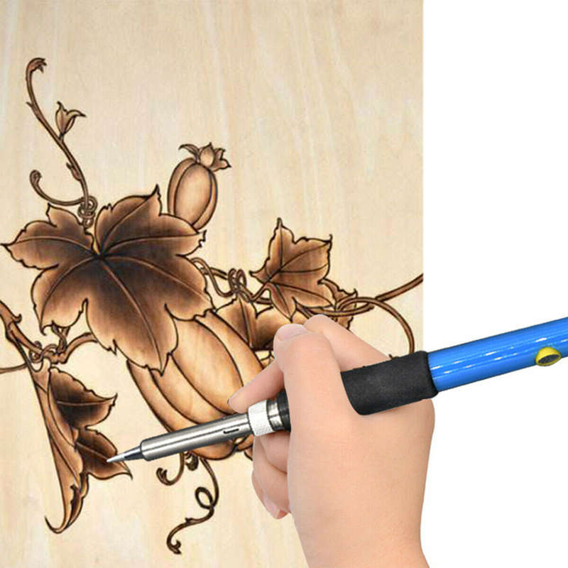 71pcs/Set Wood Burning Pen Tool Soldering Stencil Iron Craft Pyrography Kit 60W (Plug 110V US Plug)
