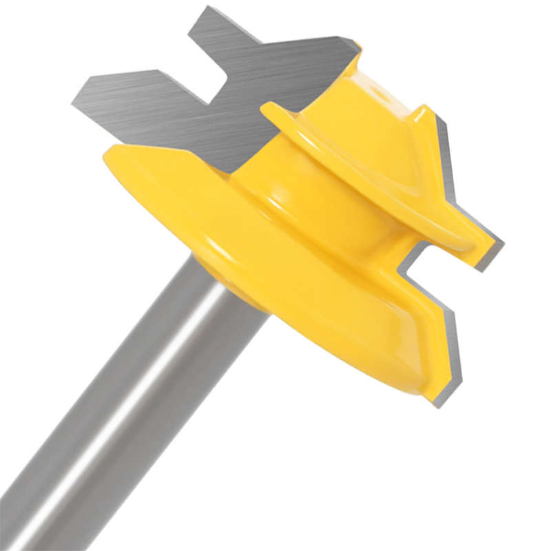 Drillpro 8MM Shank 45 Degree Lock Miter Router Bit Tenon Milling Cutter Woodworking Tool Fo (Type B)
