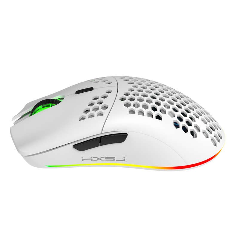 HXSJ T66 2.4Ghz Wireless Mouse 800-3600DPI Honeycomb Hollow Lightweight RGB Lighting Rechargeable Mo