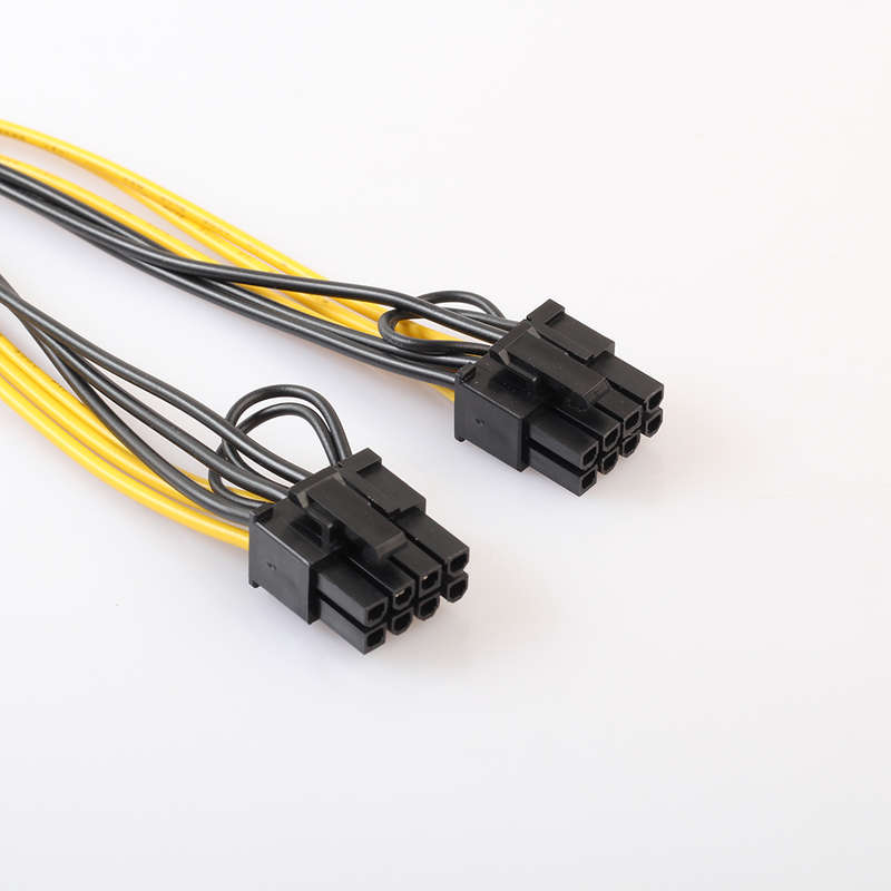REXLIS 18AWG 8pin Male to Dual 8pin(6+2) Female Power Adapter Cable 30cm Graphics Card Splitter Cabl