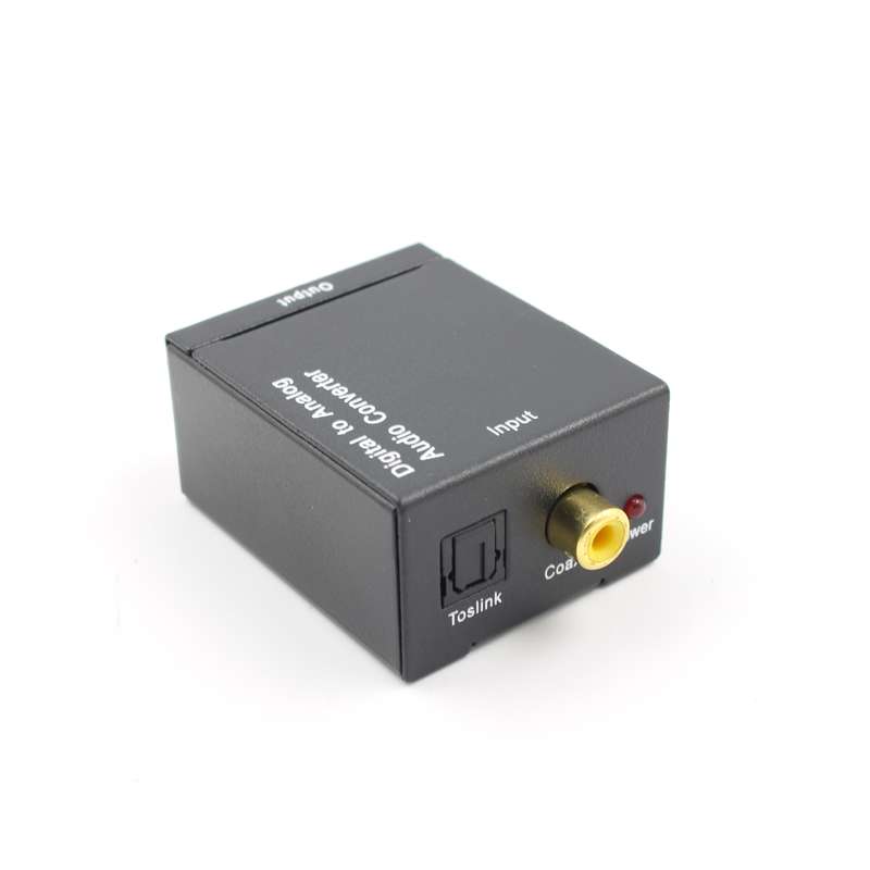 Digital Optical Coax to Analog RCA L/R Audio Converter Adapter with Fiber Cable