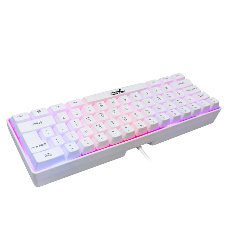 HXSJ V700 61 Keys Gaming Keyboard USB Wired LED Backlit Multiple Shortcut Keys Mini Mechanical Feel