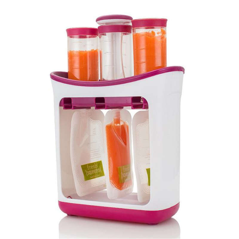 New Fresh Squeezer Station Baby Weaning Food Puree Reusable Pouches Maker