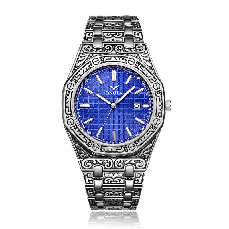 ONOLA ON3808 Fashion Men Watch Date Display Stainless Steel Strap Wate