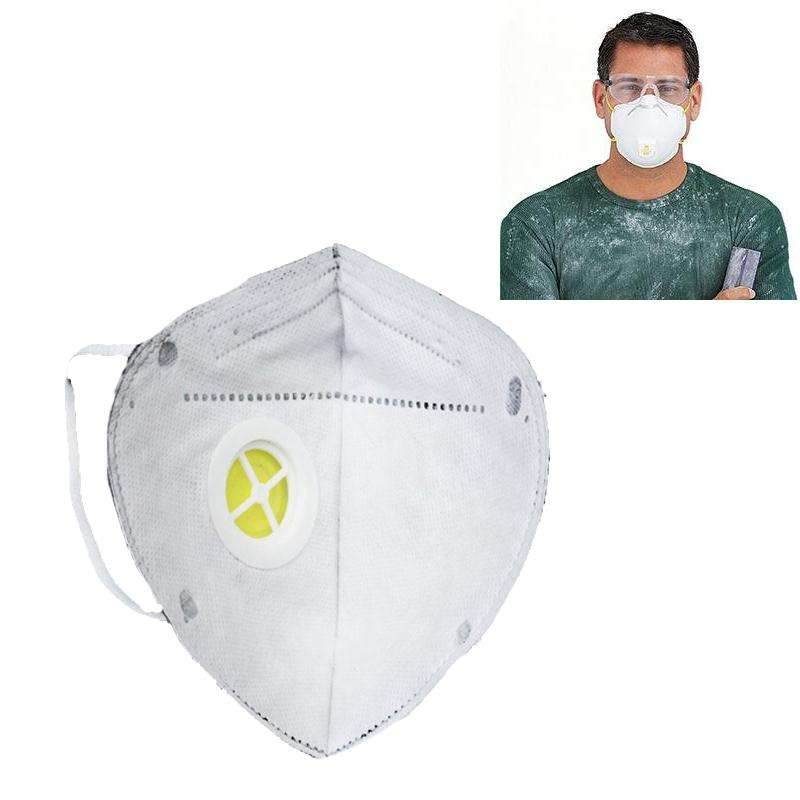 10Pcs Folding Valved Safety Anti-Dust Activated Carbon Charcoal Particulate Respirator Face Mask