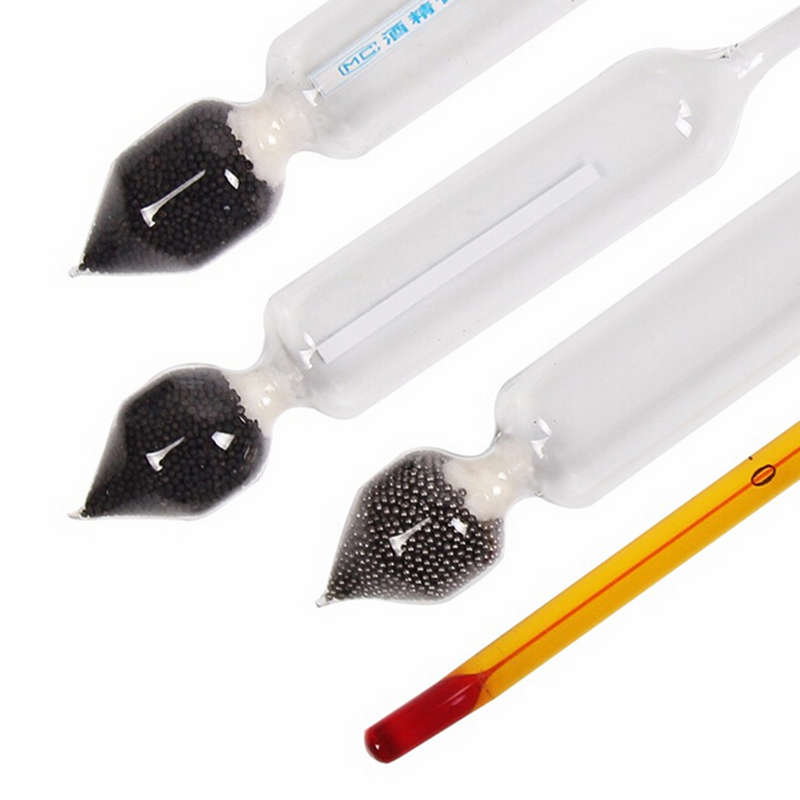 Alcohol Meter 4PCS/Set  Glass Float Gauge Densitometer Alcohol Liquid Meter Hydrometer Wine Teste...