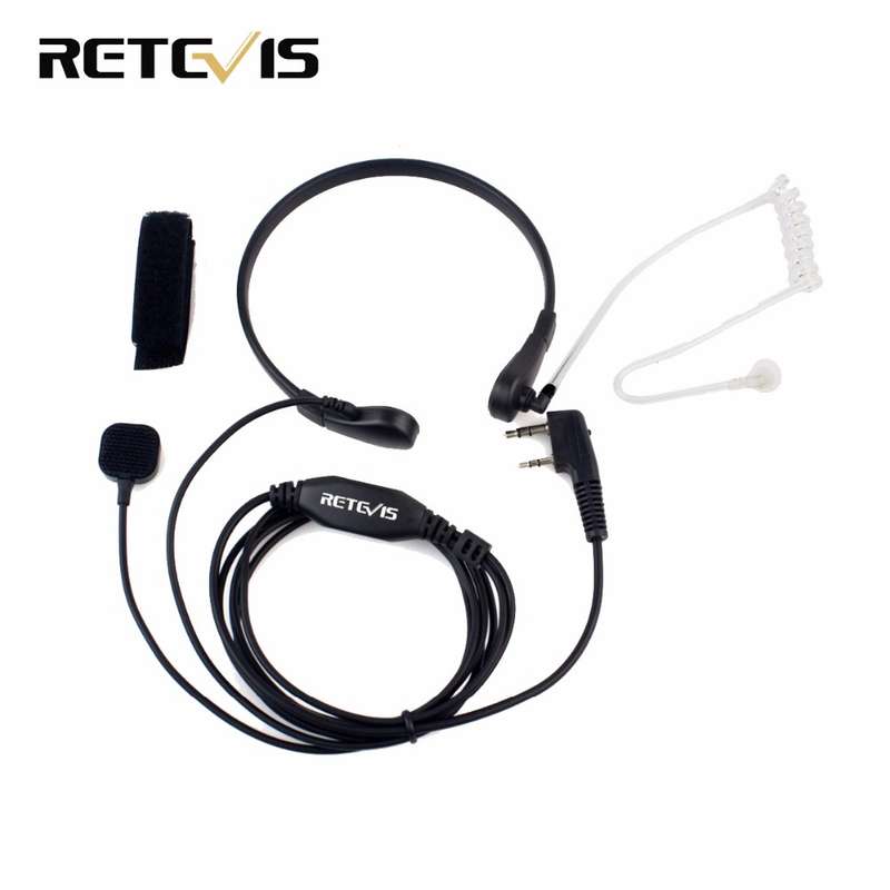 Retevis Throat Mic PTT Earpiece for Kenwood BAOFENG UV-5R Baofeng BF-888S Retevis H777