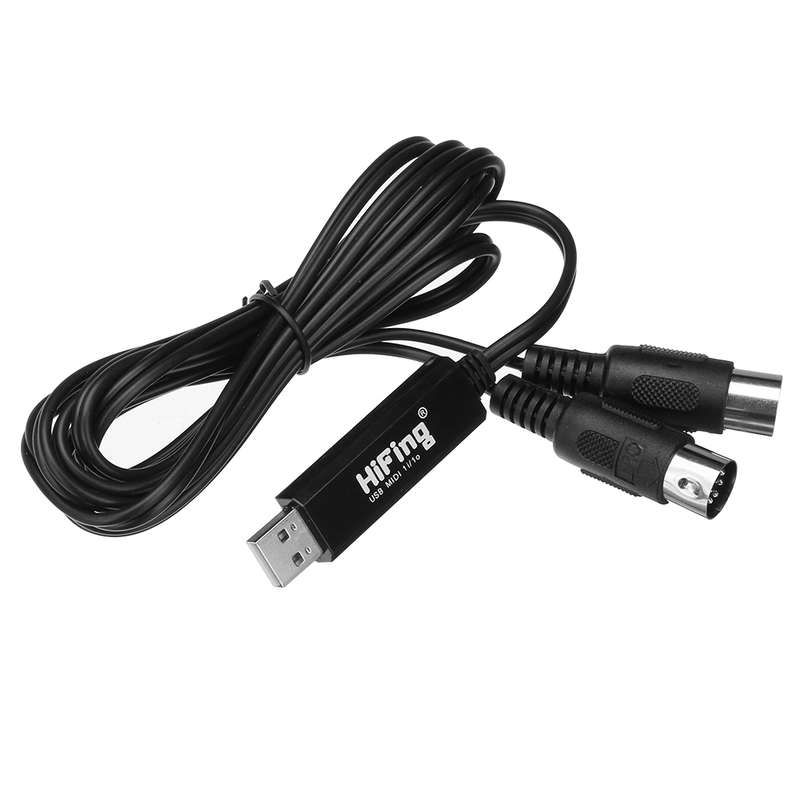 HiFing UM1X1 USB to MIDI Cable Interface Converter - IN OUT Midi Cable Host Ada